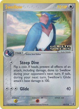 Swellow (32/113) (Stamped) [EX: Delta Species] | Exor Games New Glasgow