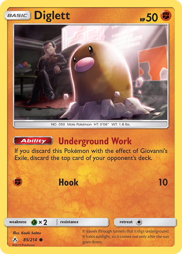 Diglett (85/214) [Sun & Moon: Unbroken Bonds] | Exor Games New Glasgow