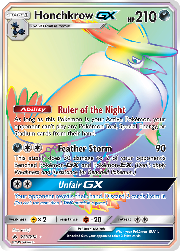 Honchkrow GX (223/214) [Sun & Moon: Unbroken Bonds] | Exor Games New Glasgow