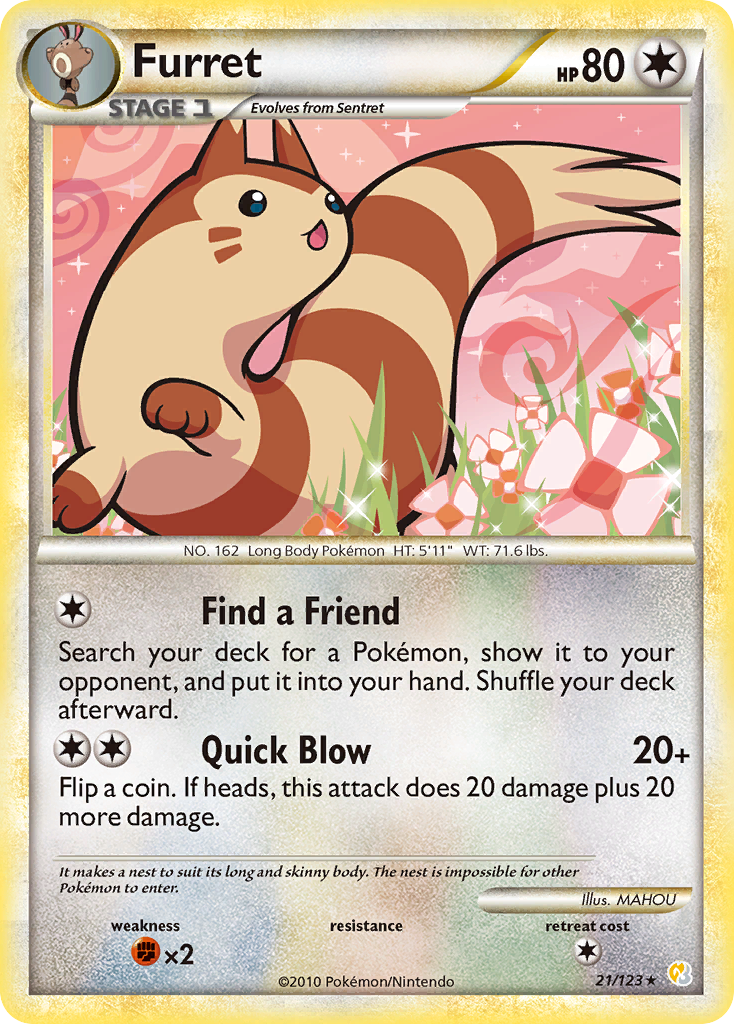 Furret (21/123) [HeartGold & SoulSilver: Base Set] | Exor Games New Glasgow