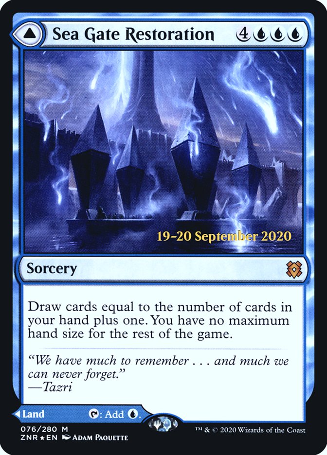 Sea Gate Restoration // Sea Gate, Reborn  [Zendikar Rising Prerelease Promos] | Exor Games New Glasgow