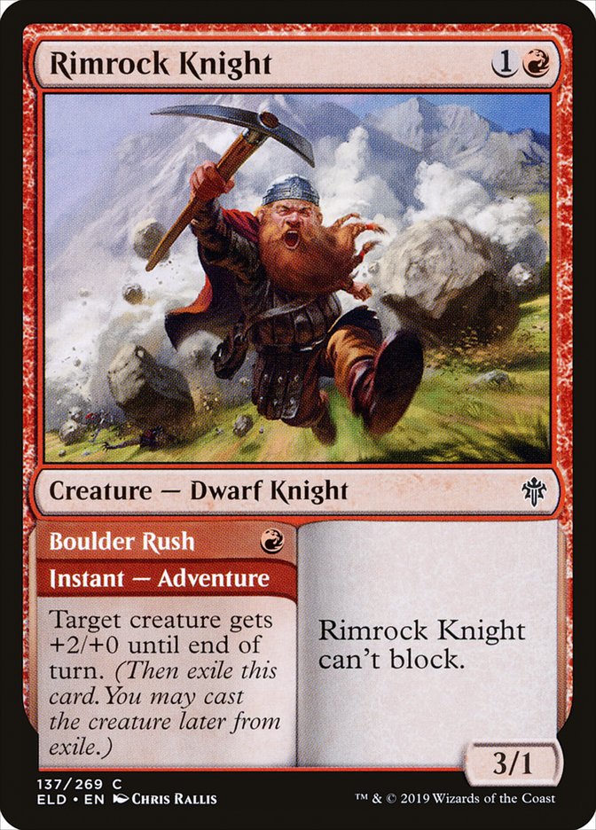 Rimrock Knight // Boulder Rush [Throne of Eldraine] | Exor Games New Glasgow