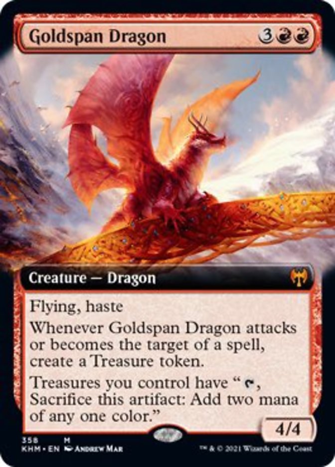 Goldspan Dragon (Extended Art) [Kaldheim] | Exor Games New Glasgow