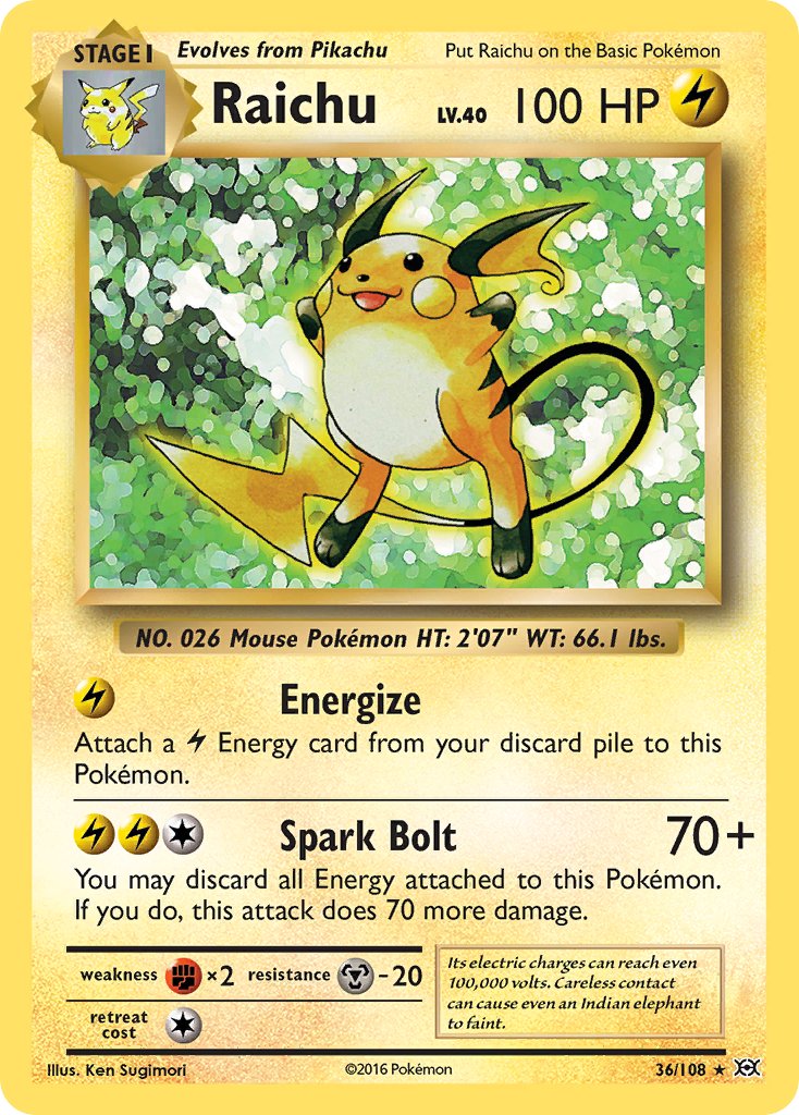 Raichu (36/108) (Theme Deck Exclusive) [XY: Evolutions] | Exor Games New Glasgow