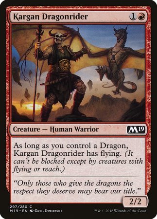 Kargan Dragonrider [Core Set 2019] | Exor Games New Glasgow