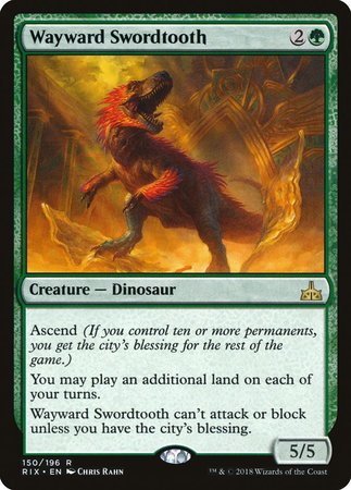 Wayward Swordtooth [Rivals of Ixalan] | Exor Games New Glasgow