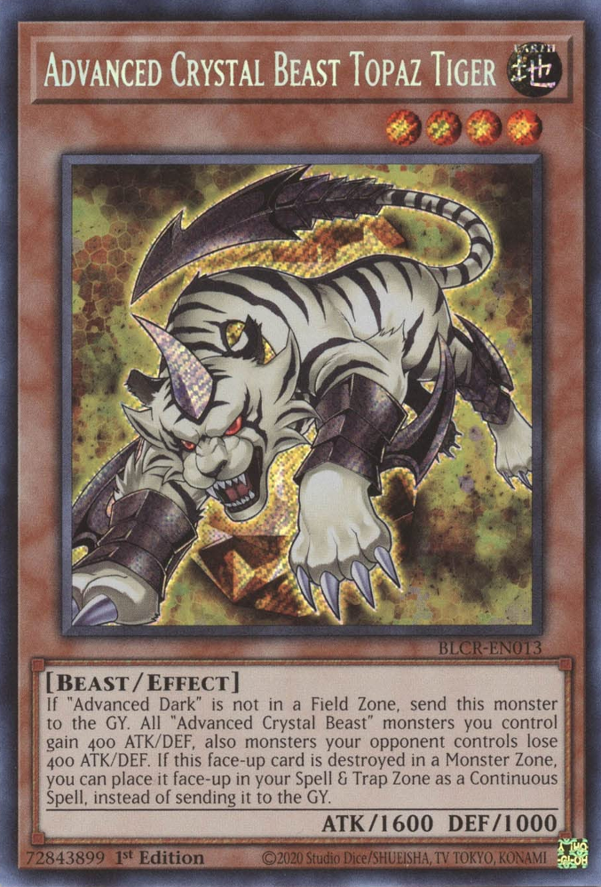 Advanced Crystal Beast Topaz Tiger [BLCR-EN013] Secret Rare | Exor Games New Glasgow