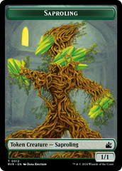 Saproling // Dragon Double-Sided Token [Ravnica Remastered Tokens] | Exor Games New Glasgow