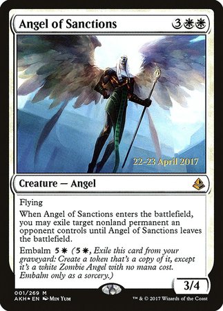 Angel of Sanctions [Amonkhet Promos] | Exor Games New Glasgow