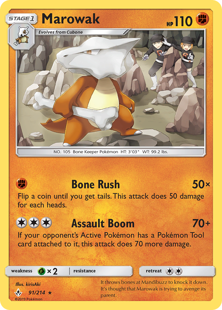 Marowak (91/214) [Sun & Moon: Unbroken Bonds] | Exor Games New Glasgow