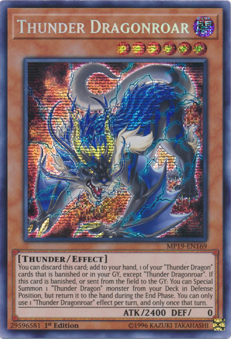 Thunder Dragonroar [MP19-EN169] Prismatic Secret Rare | Exor Games New Glasgow