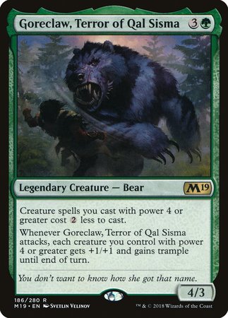 Goreclaw, Terror of Qal Sisma [Core Set 2019] | Exor Games New Glasgow