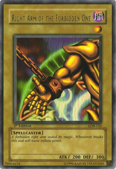 Right Arm of the Forbidden One [LOB-122] Ultra Rare | Exor Games New Glasgow