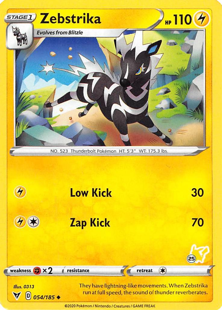 Zebstrika (054/185) (Pikachu Stamp #25) [Battle Academy 2022] | Exor Games New Glasgow