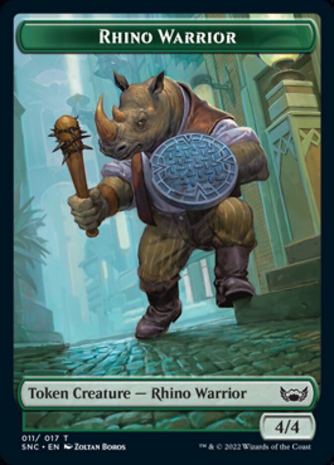 Rhino Warrior Token [Streets of New Capenna Tokens] | Exor Games New Glasgow