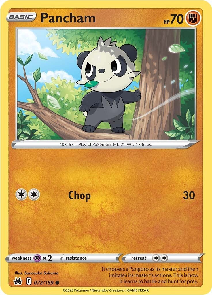 Pancham (072/159) [Sword & Shield: Crown Zenith] | Exor Games New Glasgow