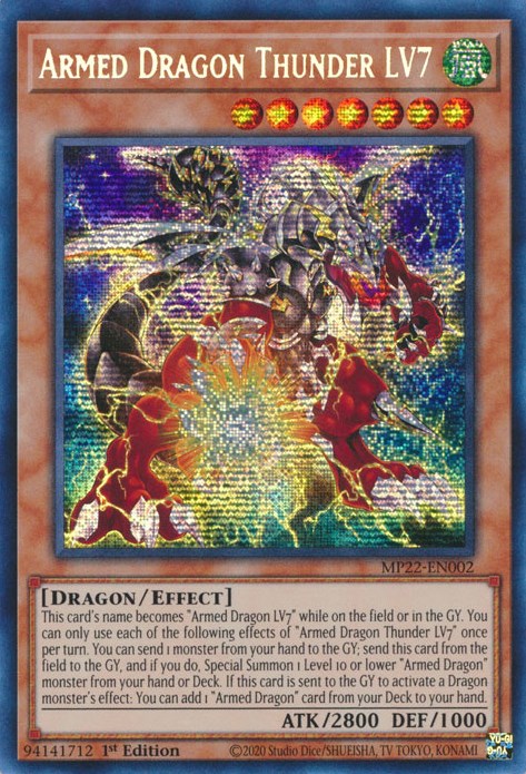 Armed Dragon Thunder LV7 [MP22-EN002] Prismatic Secret Rare | Exor Games New Glasgow