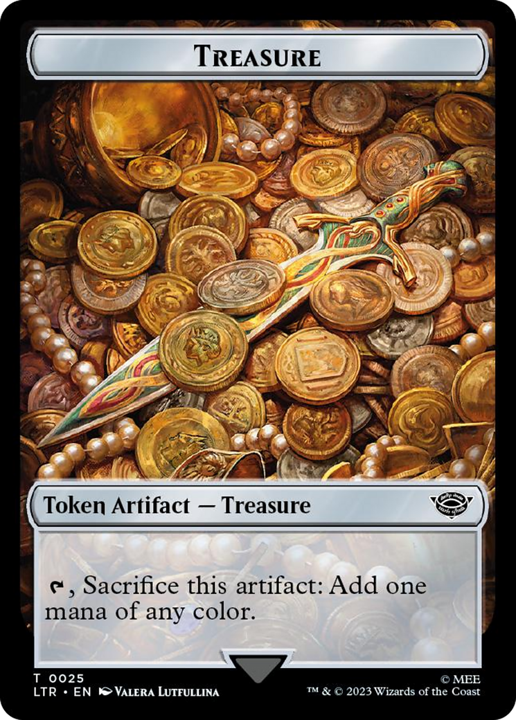 Treasure // Food (0023) Double-Sided Token (Surge Foil) [The Lord of the Rings: Tales of Middle-Earth Tokens] | Exor Games New Glasgow