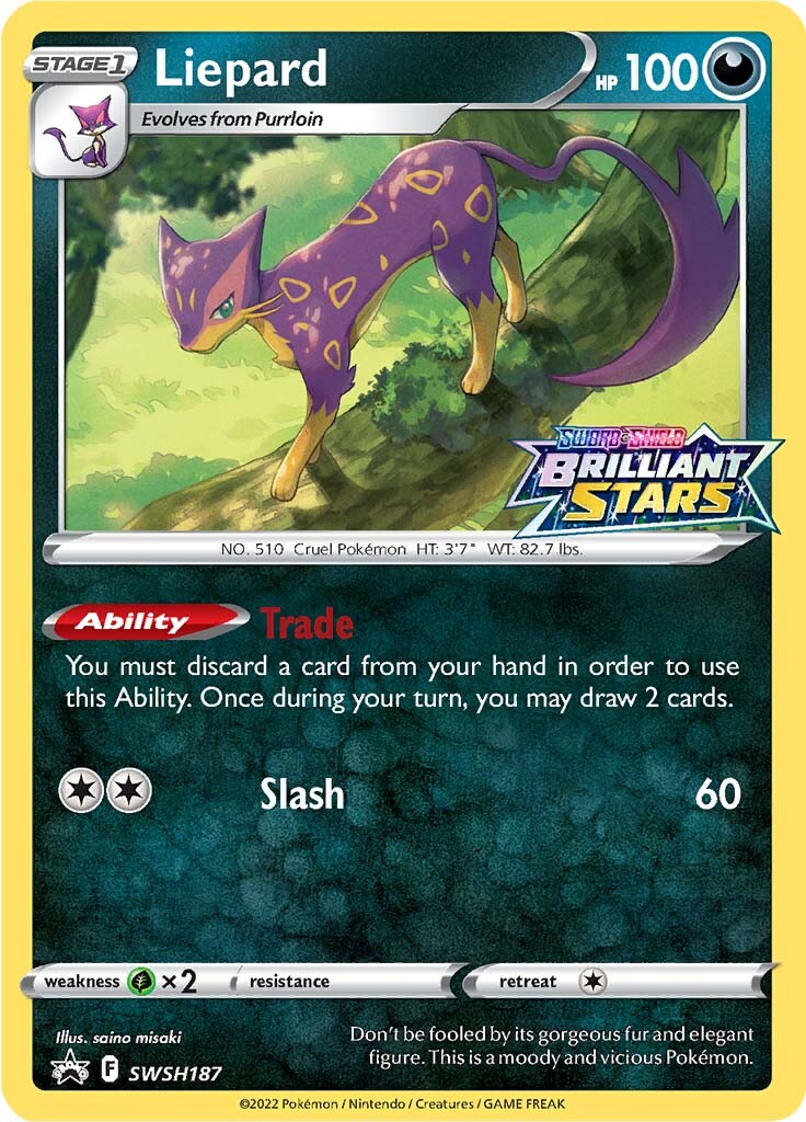 Liepard (SWSH187) (Prerelease Promo) [Sword & Shield: Black Star Promos] | Exor Games New Glasgow