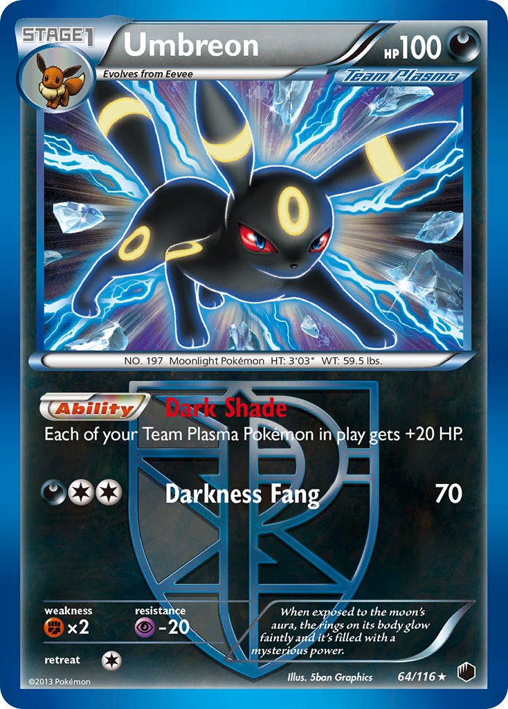 Umbreon (64/116) (Moltres Legendary Battle Deck) (Theme Deck Exclusive) [Black & White: Plasma Freeze] | Exor Games New Glasgow