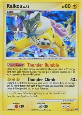 Raikou (16/132) (Cracked Ice Holo) [Diamond & Pearl: Secret Wonders] | Exor Games New Glasgow