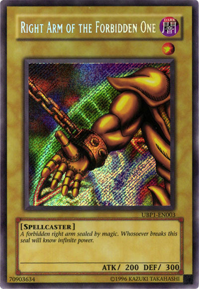 Right Arm of the Forbidden One [UBP1-EN003] Secret Rare | Exor Games New Glasgow