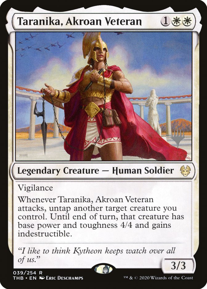 Taranika, Akroan Veteran (Promo Pack) [Theros Beyond Death Promos] | Exor Games New Glasgow