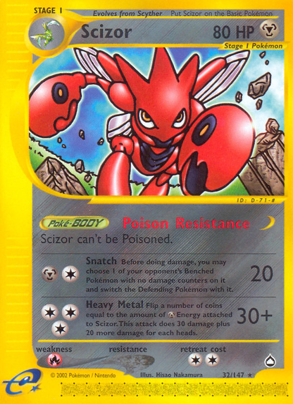 Scizor (32/147) [Aquapolis] | Exor Games New Glasgow