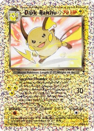 Dark Raichu (S3/S4) [Box Topper] | Exor Games New Glasgow