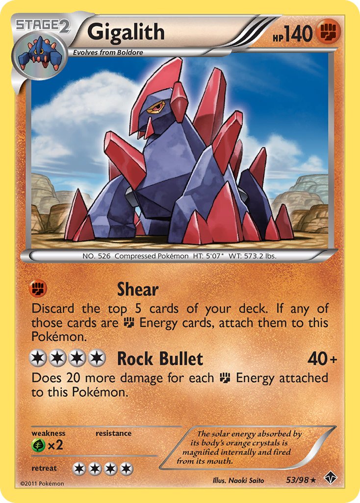 Gigalith (53/98) (Cracked Ice Holo) (Blister Exclusive) [Black & White: Emerging Powers] | Exor Games New Glasgow