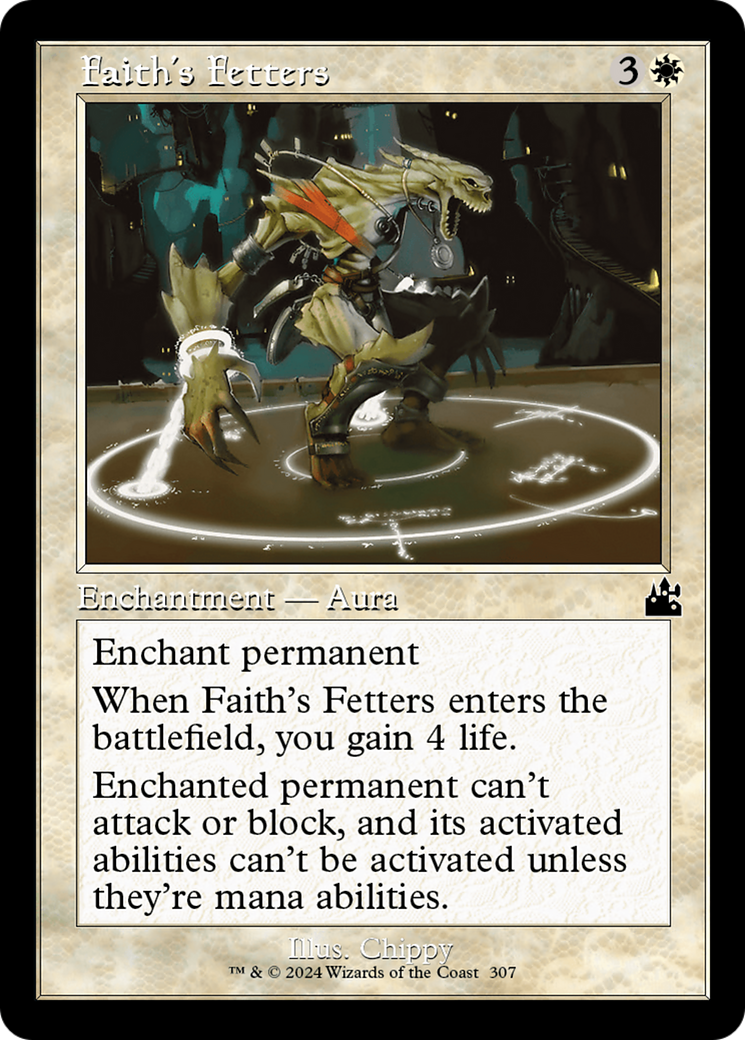 Faith's Fetters (Retro Frame) [Ravnica Remastered] | Exor Games New Glasgow