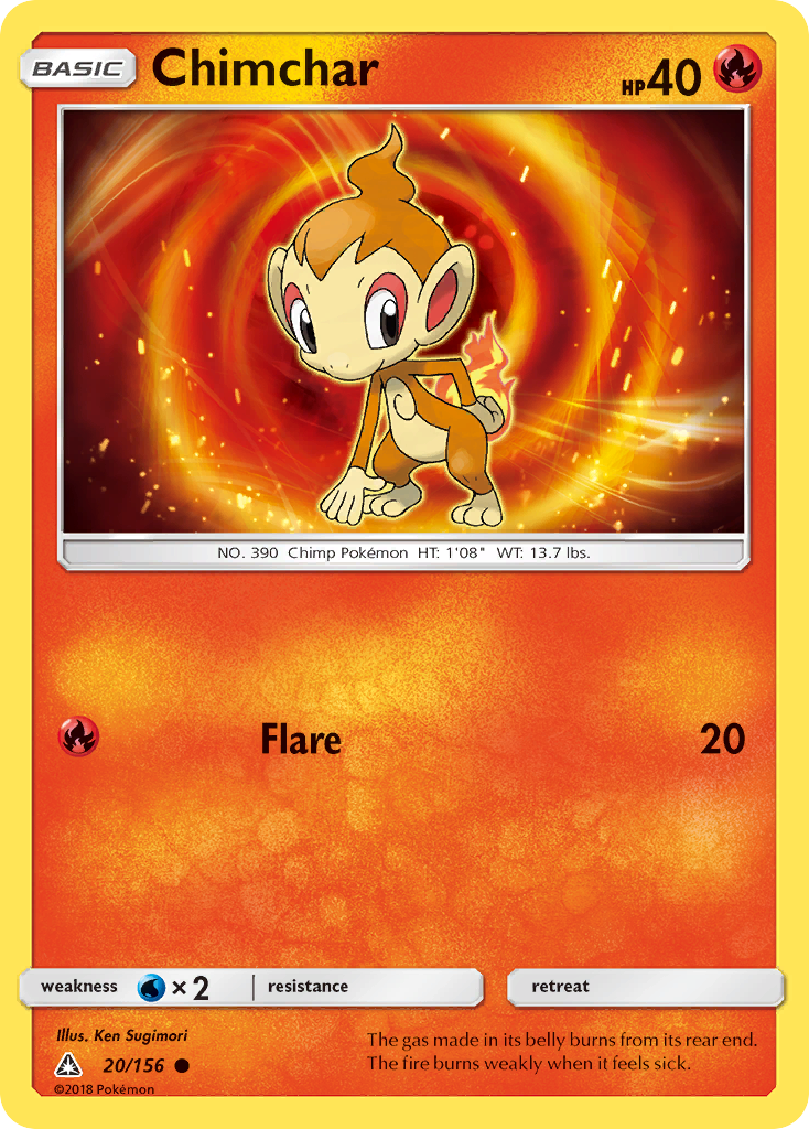 Chimchar (20/156) [Sun & Moon: Ultra Prism] | Exor Games New Glasgow