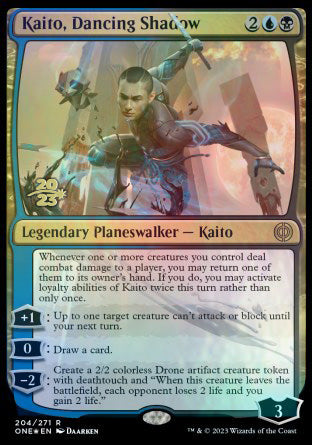 Kaito, Dancing Shadow [Phyrexia: All Will Be One Prerelease Promos] | Exor Games New Glasgow