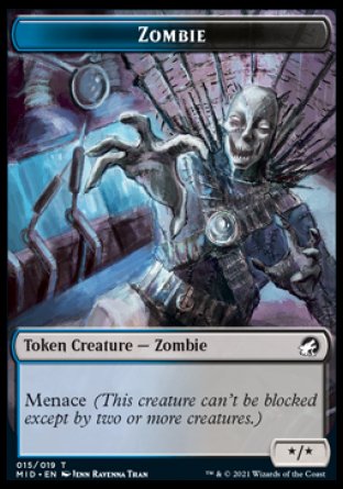 Zombie Token (015) [Innistrad: Midnight Hunt Tokens] | Exor Games New Glasgow