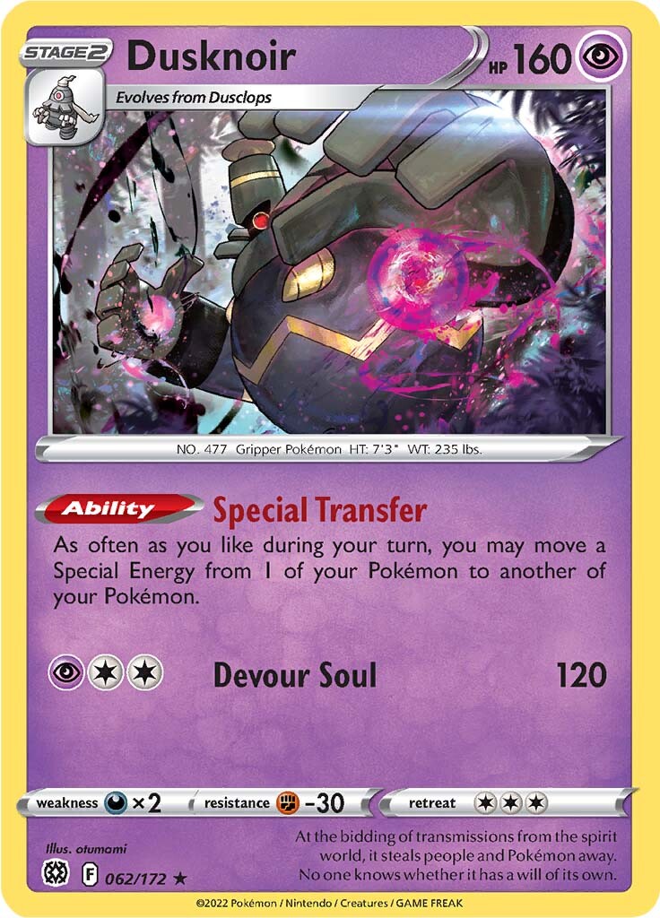 Dusknoir (062/172) [Sword & Shield: Brilliant Stars] | Exor Games New Glasgow