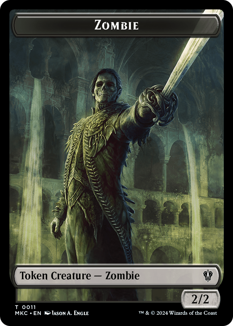 Vizier of Many Faces // Zombie Double-Sided Token [Murders at Karlov Manor Commander Tokens] | Exor Games New Glasgow