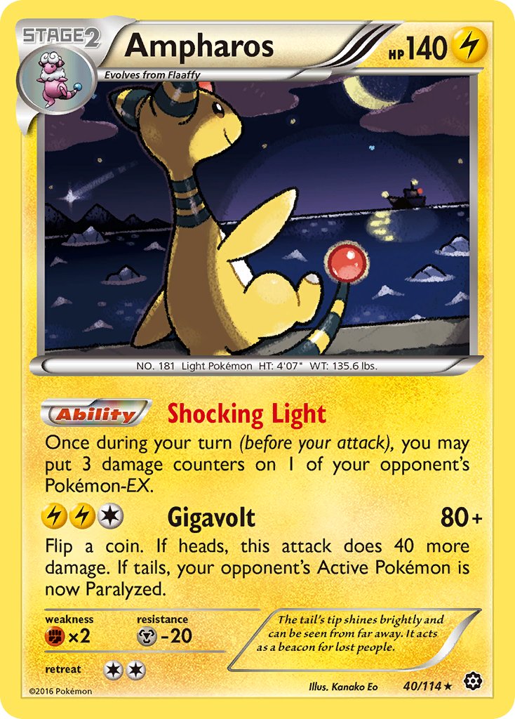 Ampharos (40/114) (Theme Deck Exclusive) [XY: Steam Siege] | Exor Games New Glasgow