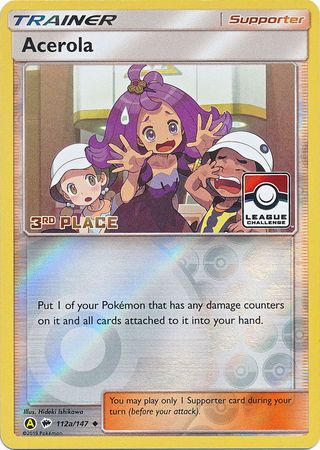 Acerola (112a/147) (League Promo 3rd Place) [Sun & Moon: Burning Shadows] | Exor Games New Glasgow