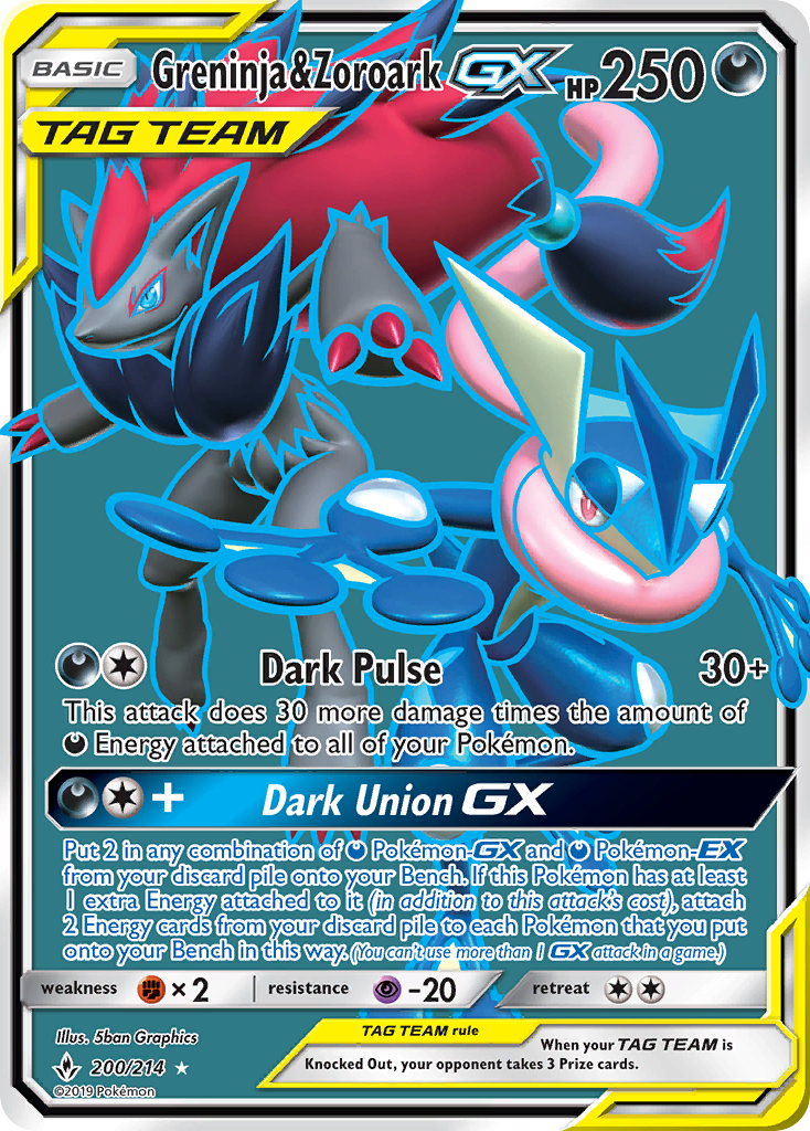 Greninja & Zoroark GX (200/214) [Sun & Moon: Unbroken Bonds] | Exor Games New Glasgow