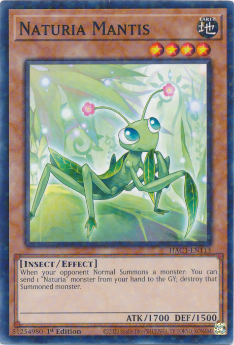 Naturia Mantis (Duel Terminal) [HAC1-EN113] Common | Exor Games New Glasgow