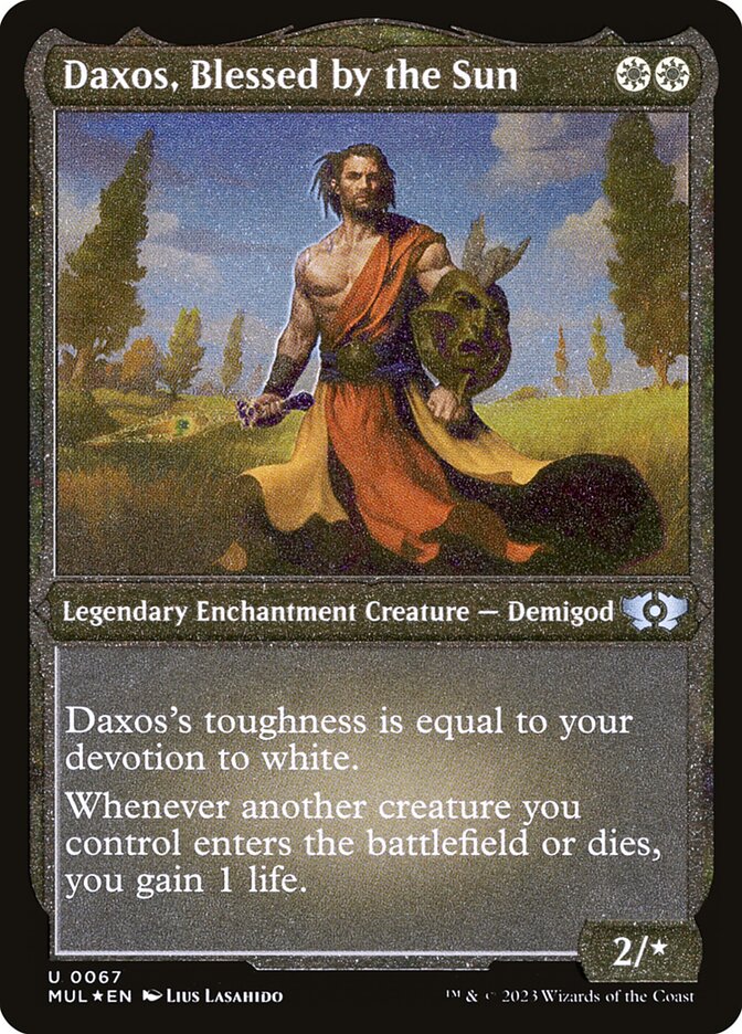 Daxos, Blessed by the Sun (Foil Etched) [Multiverse Legends] | Exor Games New Glasgow