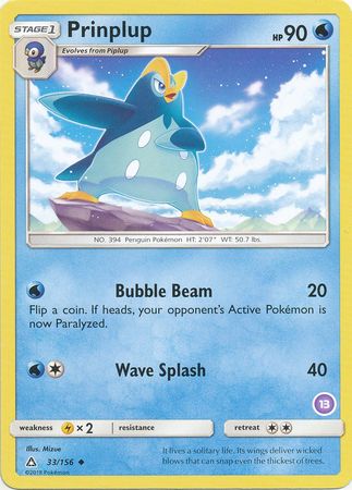 Prinplup (33/156) (Deck Exclusive #13) [Sun & Moon: Trainer Kit - Alolan Sandslash] | Exor Games New Glasgow