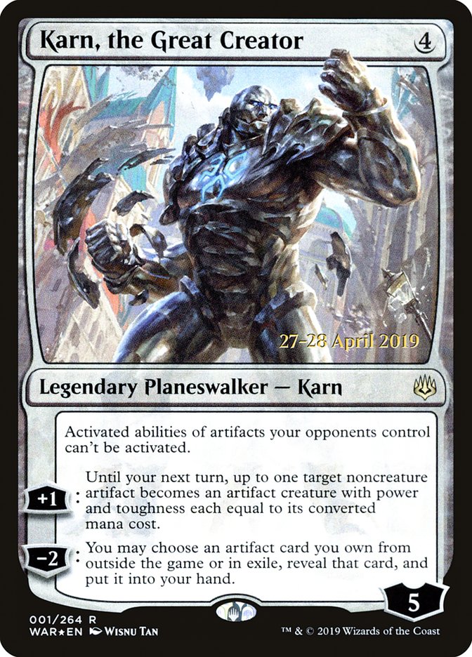 Karn, the Great Creator  [War of the Spark Prerelease Promos] | Exor Games New Glasgow