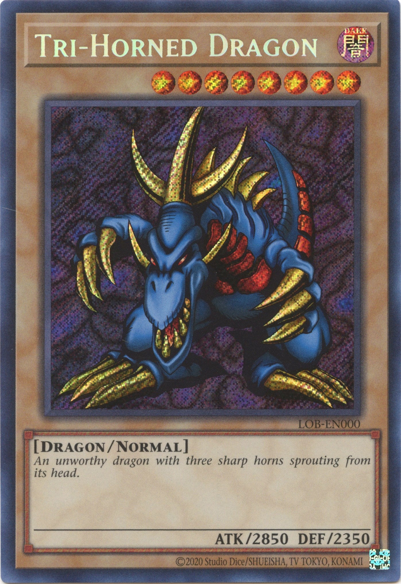 Tri-Horned Dragon (25th Anniversary) [LOB-EN000] Secret Rare | Exor Games New Glasgow