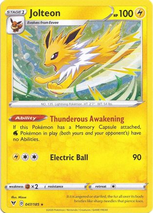 Jolteon (047/185) (Cosmos Holo) [Sword & Shield: Vivid Voltage] | Exor Games New Glasgow