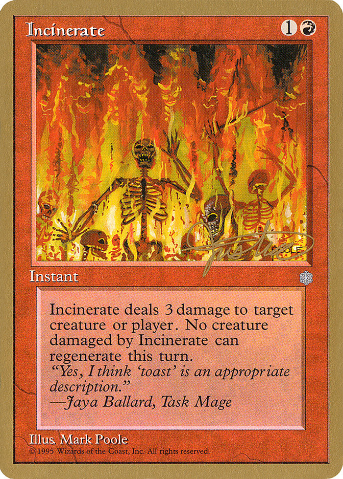 Incinerate (Mark Justice) [Pro Tour Collector Set] | Exor Games New Glasgow