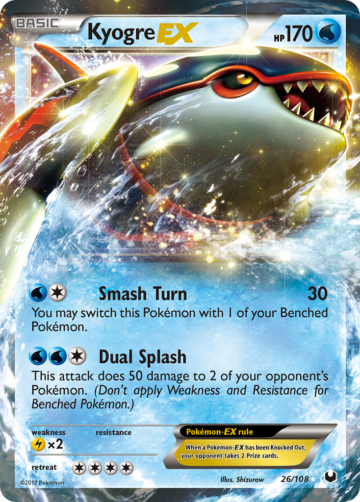 Kyogre EX (26/108) [Black & White: Dark Explorers] | Exor Games New Glasgow