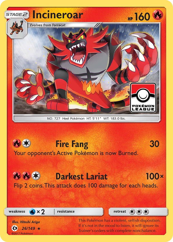 Incineroar (26/149) [Sun & Moon: Base Set] | Exor Games New Glasgow