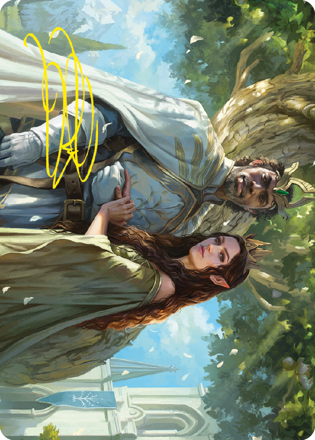 Aragorn and Arwen, Wed Art Card (Gold-Stamped Signature) [The Lord of the Rings: Tales of Middle-earth Art Series] | Exor Games New Glasgow