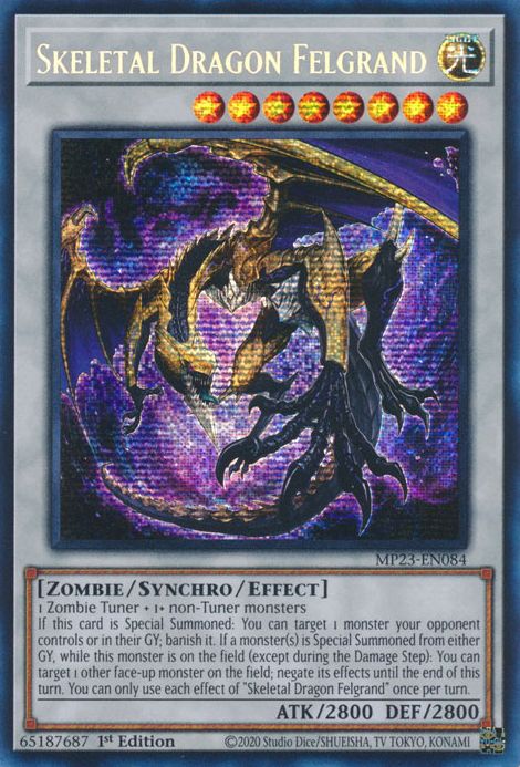 Skeletal Dragon Felgrand [MP23-EN084] Prismatic Secret Rare | Exor Games New Glasgow